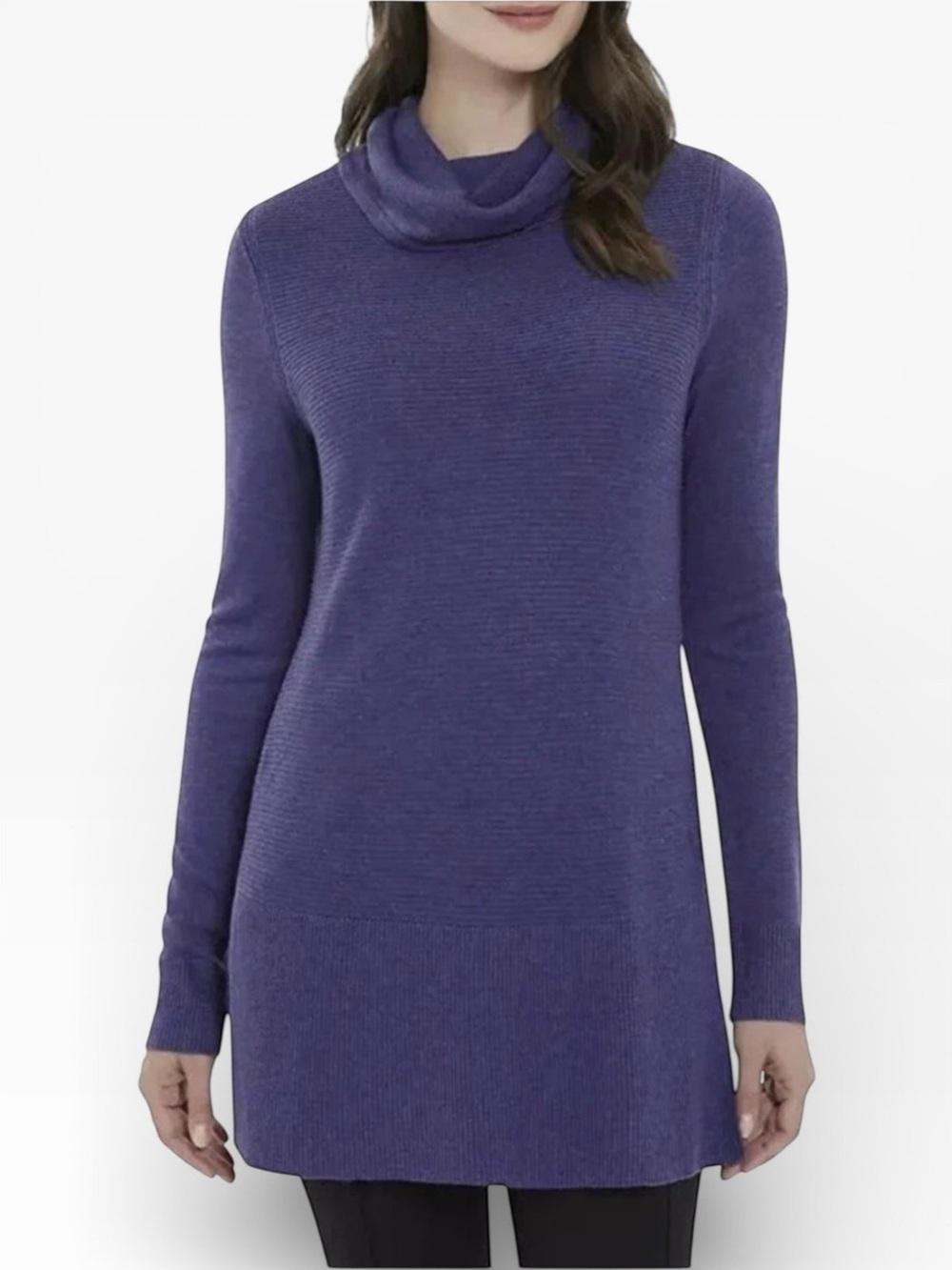 Adrienne Vitadini Soft Purple Cowl Neck Tunic Sweater Dress - Women’s small